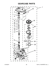 14 - Gearcase Parts parts for Whirlpool Washer Dryer Combo YWET4024EW0 from AppliancePartsPros.com