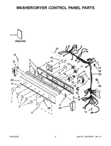 02 - Washer / Dryer Control Panel Parts parts for Whirlpool Washer Dryer Combo YWET4027EW0 from AppliancePartsPros.com