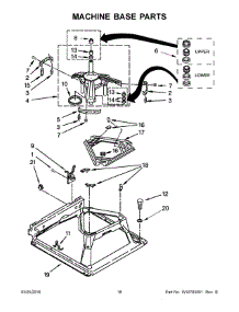 10 - Machine Base Parts parts for Whirlpool Washer Dryer Combo YWET4027EW0 from AppliancePartsPros.com