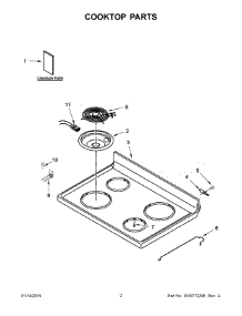 02 - Cooktop Parts parts for Whirlpool Range YWFC150M0EB0 from AppliancePartsPros.com