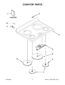 02 - Cooktop Parts parts for Whirlpool Range YWFI910H0AS1 from AppliancePartsPros.com