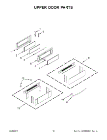 06 - Upper Door Parts parts for Whirlpool Range YWGE755C0BH2 from AppliancePartsPros.com