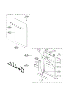 Door Assembly Parts parts for Lg Dishwasher LDF8072ST / from AppliancePartsPros.com