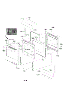 Upper Door Parts parts for Lg Range LDE3037BD / from AppliancePartsPros.com