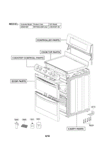 Upper Door Parts parts for Lg Range LDE4415ST / from AppliancePartsPros.com