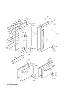 Door Parts parts for Lg Refrigerator LRBC20512SW / 01 from AppliancePartsPros.com