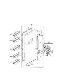 Freezer Door Figure 2 parts for Lg Refrigerator LRSC21935SW / from AppliancePartsPros.com