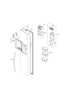 Freezer Door Parts parts for Lg Refrigerator LSXS26326S / 00 from AppliancePartsPros.com