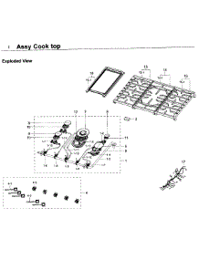 Cooktop parts for Samsung Cooktop NA30K6550TS/AA / 0000 from AppliancePartsPros.com