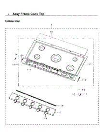 Frame parts for Samsung Cooktop NA36K6550TG/AA / 0000 from AppliancePartsPros.com