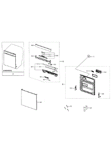 Door Assy parts for Samsung Dishwasher DW80H9930MO/AA / 0000 from AppliancePartsPros.com