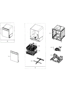 Main Section parts for Samsung Dishwasher DW80J7550UG/AA / 0001 from AppliancePartsPros.com