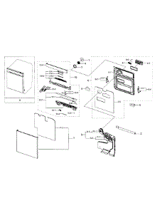 Door parts for Samsung Dishwasher DW80J7550UG/AA / 0001 from AppliancePartsPros.com
