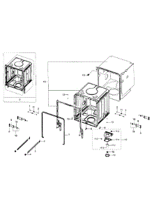 Tub parts for Samsung Dishwasher DW80J7550UG/AA / 0001 from AppliancePartsPros.com