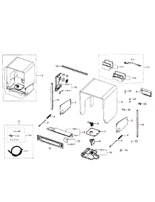 Cabinet parts for Samsung Dishwasher DW80J7550US/AA / 0001 from AppliancePartsPros.com