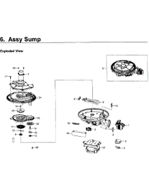 Sump parts for Samsung Dishwasher DW80K5050US/AA / 0000 from AppliancePartsPros.com