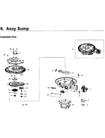 Sump parts for Samsung Dishwasher DW80K5050UW/AA / 0000 from AppliancePartsPros.com
