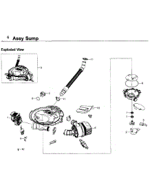 Sump parts for Samsung Dishwasher DW80K7050UG/AA / 0000 from AppliancePartsPros.com