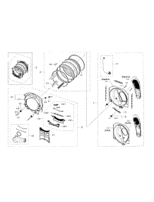 Drum parts for Samsung Dryer DV42H5600GW/A3 / 0000 from AppliancePartsPros.com