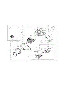 Motor Duct parts for Samsung Dryer DV433ETGJWR/A1 / 0000 from AppliancePartsPros.com