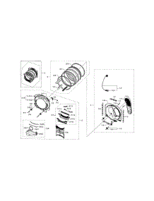 Drum parts for Samsung Dryer DV433GTGJWR/A1 / 0000 from AppliancePartsPros.com