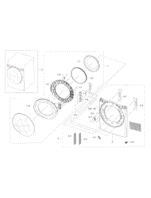 Frame Front & Door parts for Samsung Dryer DV45K6200GW/A3 / 0000 from AppliancePartsPros.com