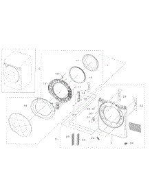 Frame Front & Door parts for Samsung Dryer DV45K6500EW/A3 / 0000 from AppliancePartsPros.com