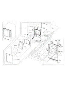 Frame Front & Door parts for Samsung Dryer DV45K7600GW/A3 / 0000 from AppliancePartsPros.com