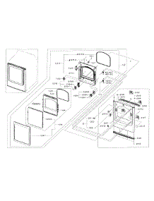 Frame Front & Door parts for Samsung Dryer DV48J7700EW/A2 / 0000 from AppliancePartsPros.com