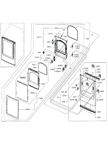 Frame Front & Door parts for Samsung Dryer DV48J7770GP/A2 / 0000 from AppliancePartsPros.com