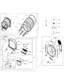 Drum Parts parts for Samsung Dryer DV48J7770GW/A2 / 0000 from AppliancePartsPros.com