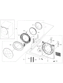 Frame Front & Door parts for Samsung Dryer DV50K7500EV/A3 / 0000 from AppliancePartsPros.com