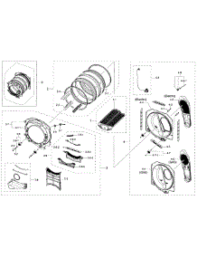 Drum parts for Samsung Dryer DV50K7500EW/A3 / 0001 from AppliancePartsPros.com