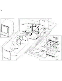 Frame Front & Door parts for Samsung Dryer DV50K8600EW/A3 / 0000 from AppliancePartsPros.com