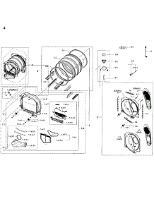 Drum Parts parts for Samsung Dryer DV50K8600EW/A3 / 0000 from AppliancePartsPros.com