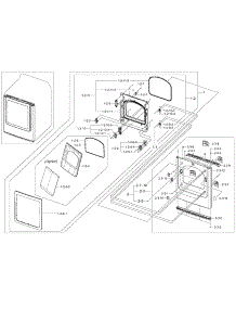 Frame Front & Door parts for Samsung Dryer DV50K8600GV/A3 / 0001 from AppliancePartsPros.com