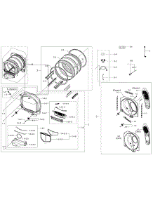 Drum Parts parts for Samsung Dryer DV50K8600GV/A3 / 0001 from AppliancePartsPros.com