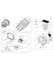 Drum Parts parts for Samsung Dryer DV52J8060GW/A2 / 0000 from AppliancePartsPros.com
