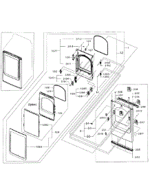 Front / Door parts for Samsung Dryer DV52J8700EP/A2 / 0000 from AppliancePartsPros.com