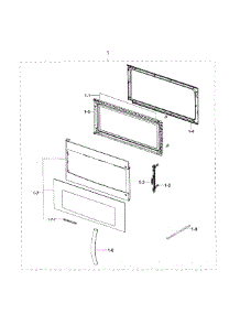 Door Section parts for Samsung Microwave ME18H704SFG/AA / 0000 from AppliancePartsPros.com