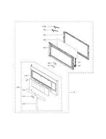 Door parts for Samsung Microwave ME20H705MSW/AA / 0000 from AppliancePartsPros.com