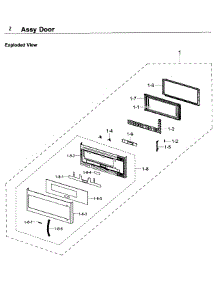 Door parts for Samsung Microwave ME21K7010DS/AA / 0000 from AppliancePartsPros.com