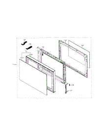 Door parts for Samsung Microwave MG14H3020CM/AA / 0000 from AppliancePartsPros.com