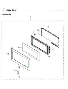 Door parts for Samsung Microwave SMH1611B/XAA / 0000 from AppliancePartsPros.com