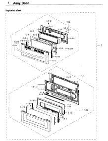 Door parts for Samsung Range NE58K9850WG/AA / 0000 from AppliancePartsPros.com