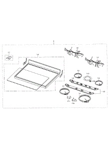 Cook Top Section parts for Samsung Range NE59J3420SB/AA / 0004 from AppliancePartsPros.com