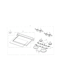 Cooktop parts for Samsung Range NE59J3420SB/AA / 0000 from AppliancePartsPros.com