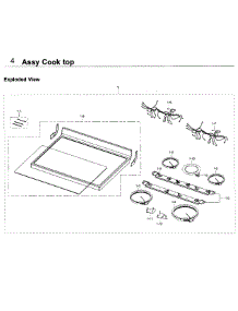 Cooktop parts for Samsung Range NE59J3420SS/AA / 0005 from AppliancePartsPros.com