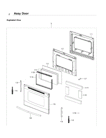 Door parts for Samsung Range NE59J3420SS/AA / 0006 from AppliancePartsPros.com