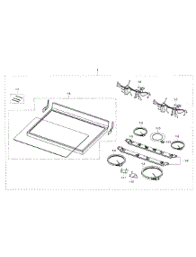 Cook Top Section parts for Samsung Range NE59J3420SS/AA / 0003 from AppliancePartsPros.com